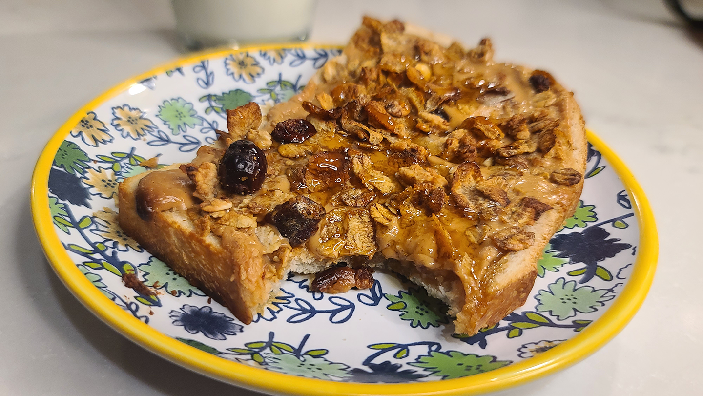 Late Night Peanut Butter Crunch Toast